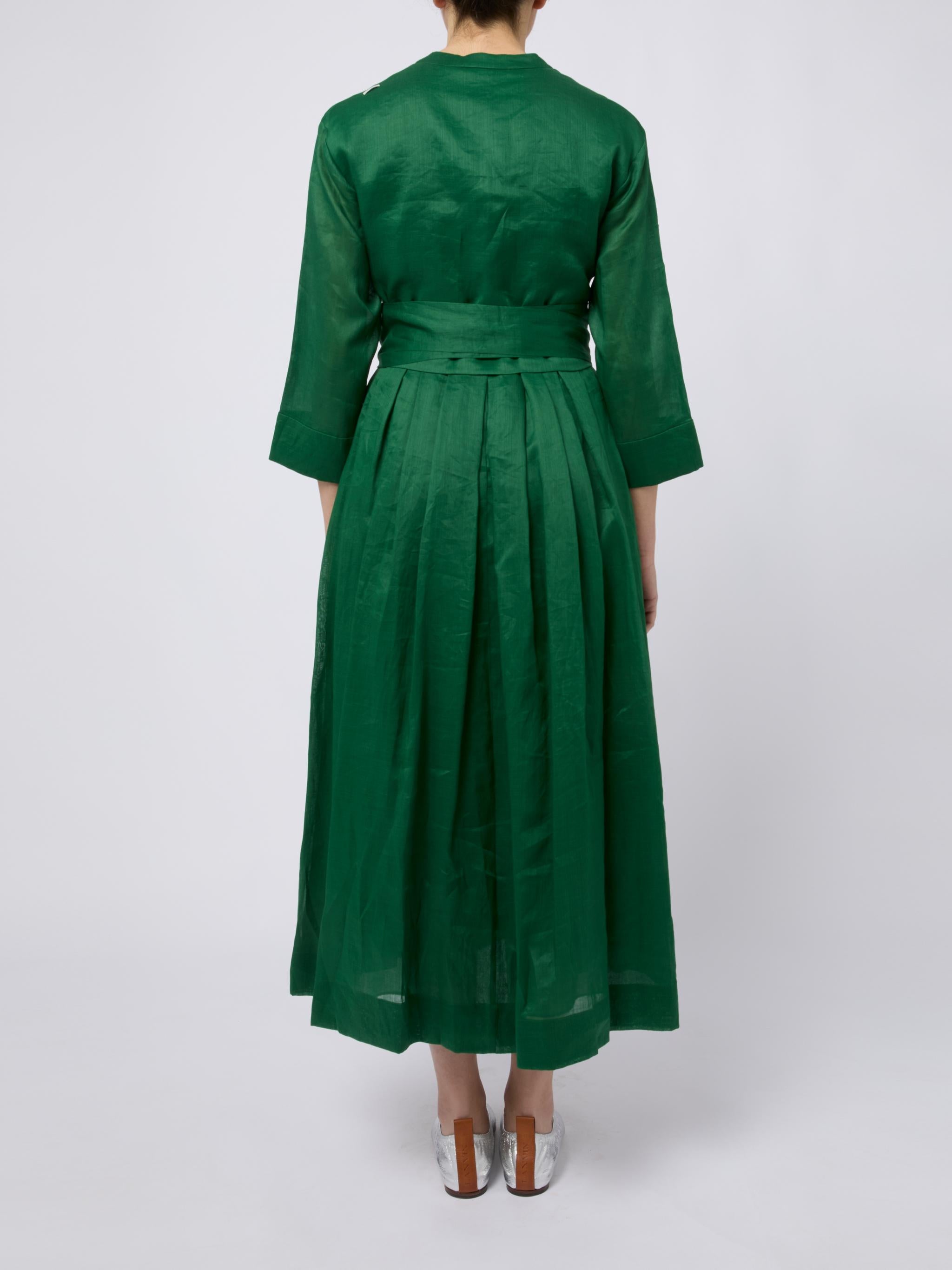 S MAX MARA Abito Camilla con nastro cintura in vita verde 
