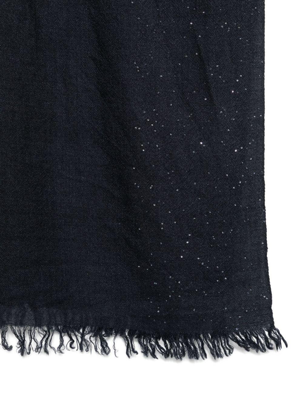 FALIERO SARTI Sciarpa 'Kundy' blu navy con micro paillettes 