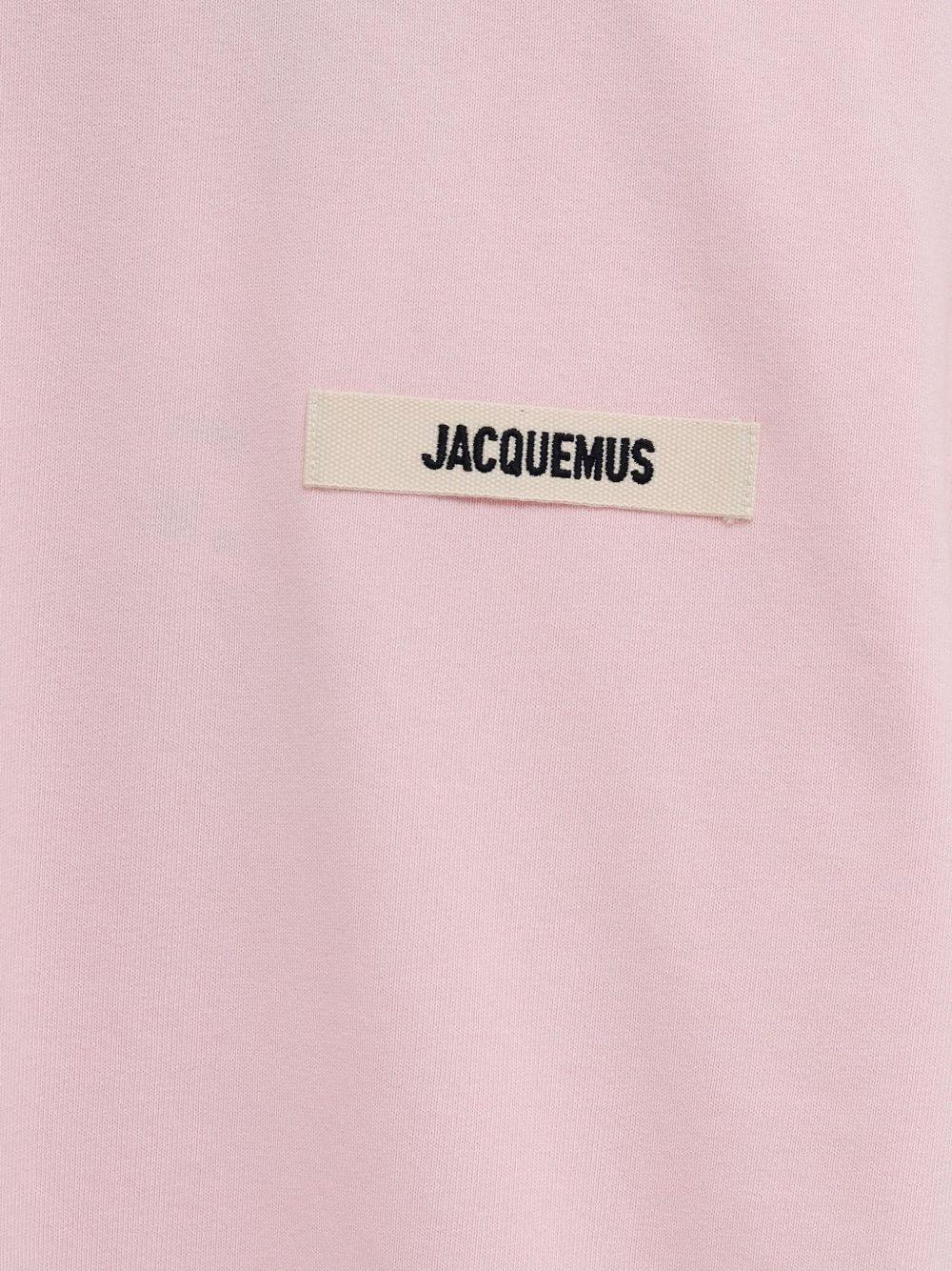 JACQUEMUS T-shirt Gros Grain rosa in cotone 