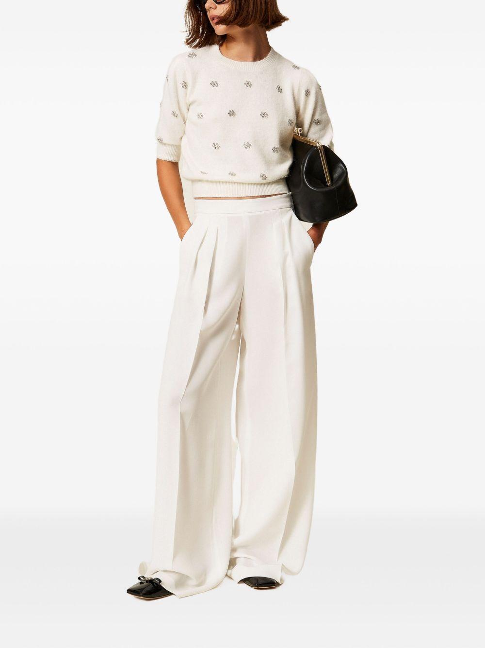 TWINSET Maglia a maniche corte con decorazioni in strass 