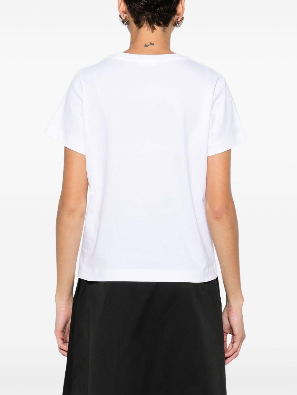 MONCLER T-shirt in cotone bianco con logo patch 