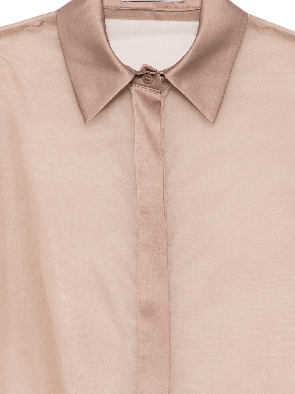 D EXTERIOR Camicia di seta Moch semitrasparente marrone 