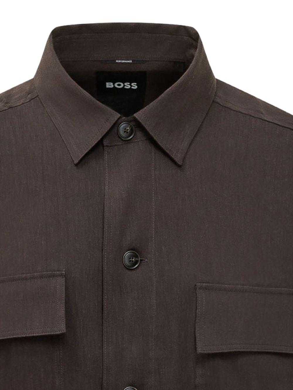 BOSS Camicia Cai a maniche lunghe marrone 