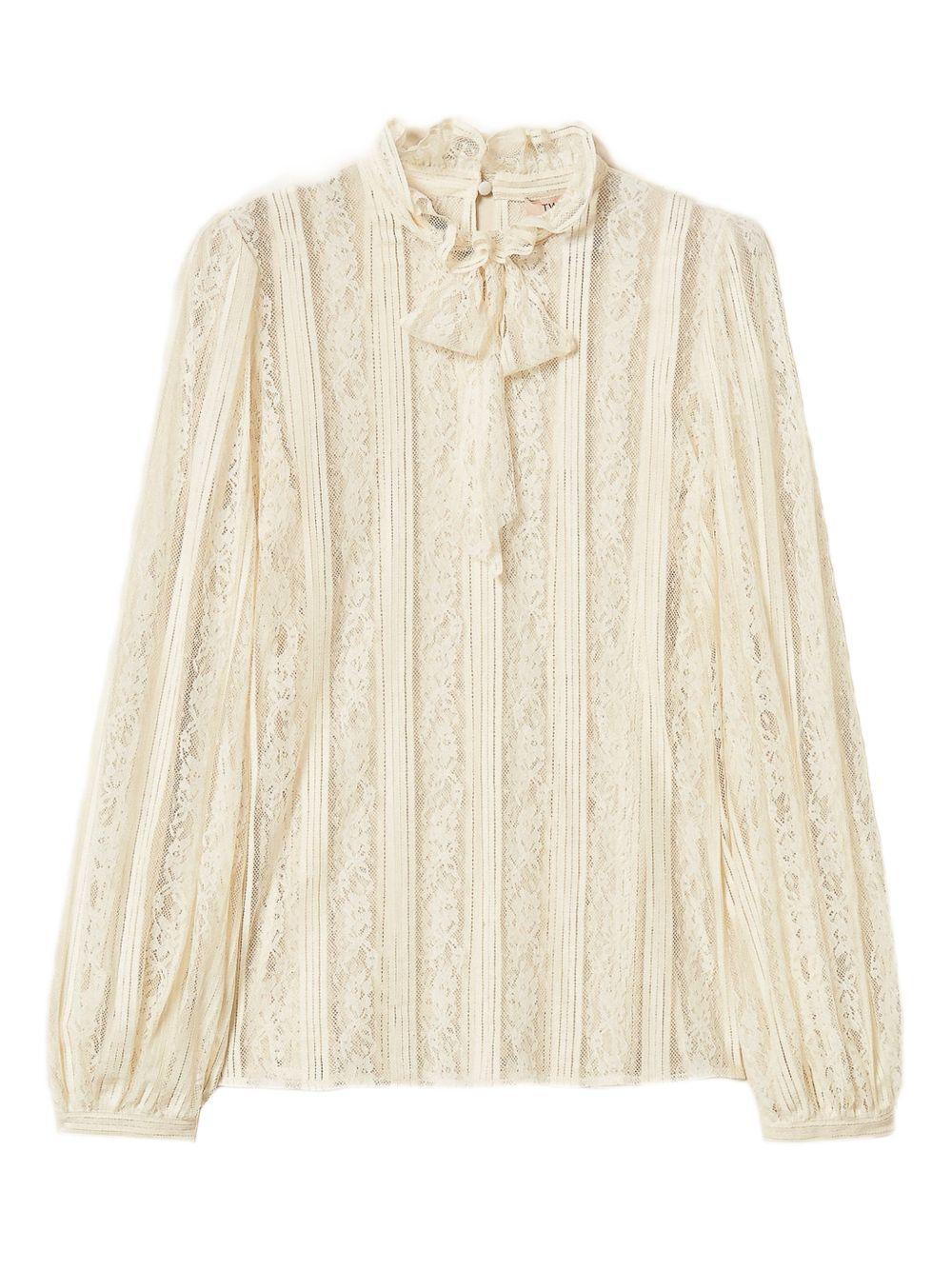 TWINSET Blusa in pizzo avorio 