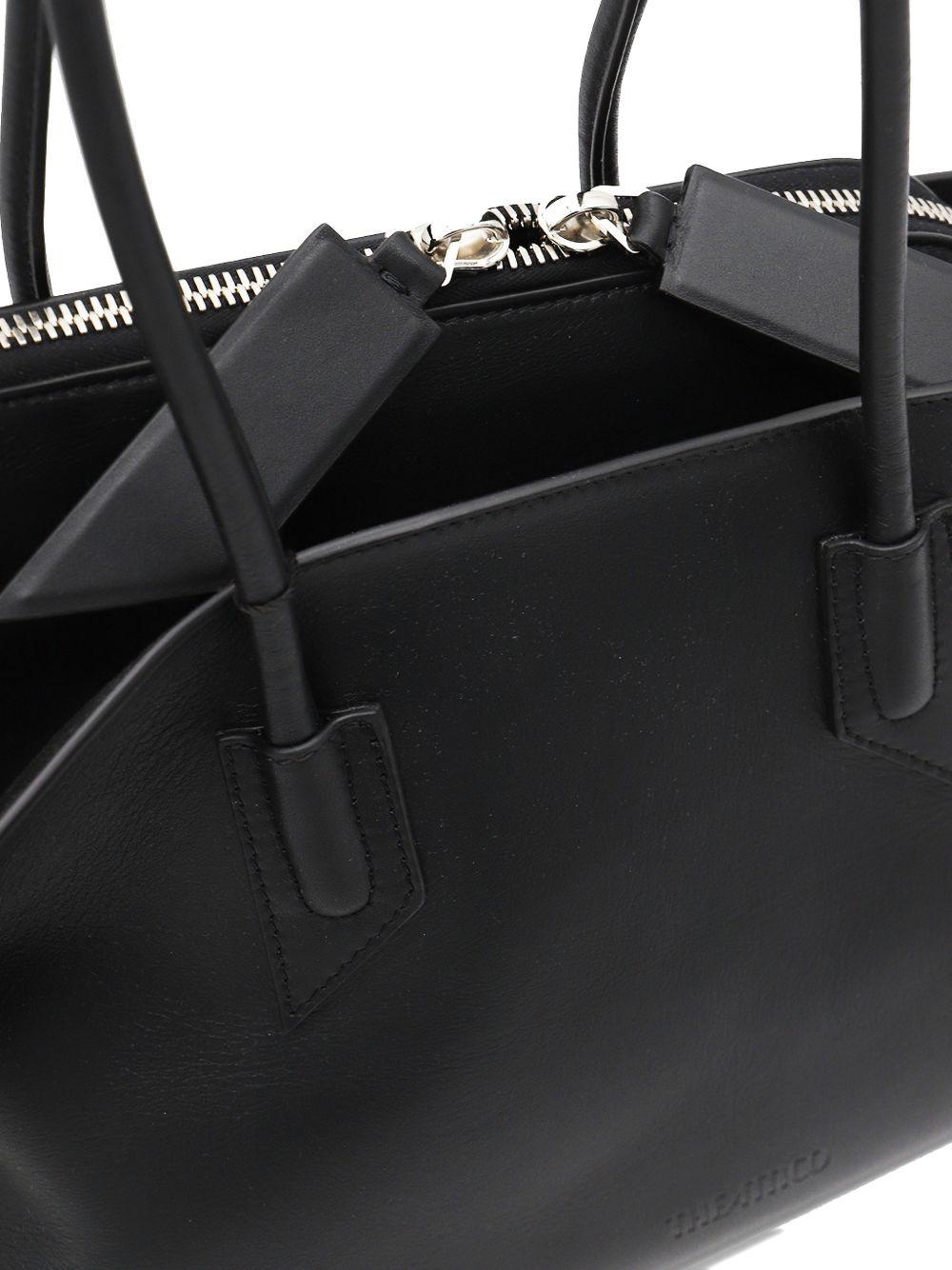 THE ATTICO Borsa a spalla nera in pelle La Passeggiata Medium 