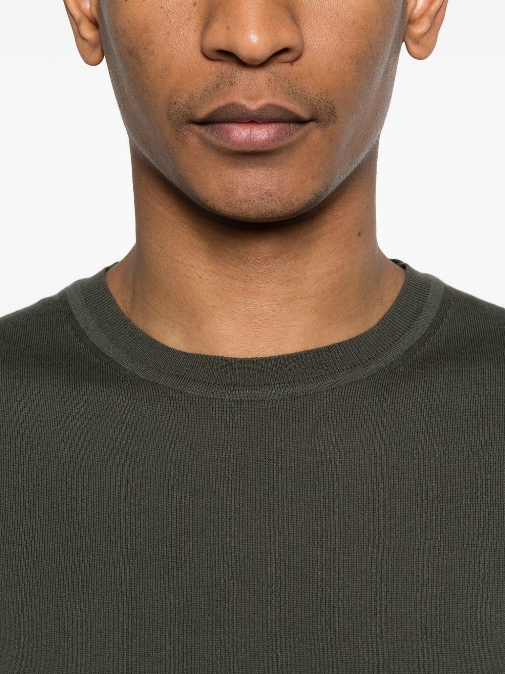 BARACUTA Maglia verde a maniche corte girocollo 