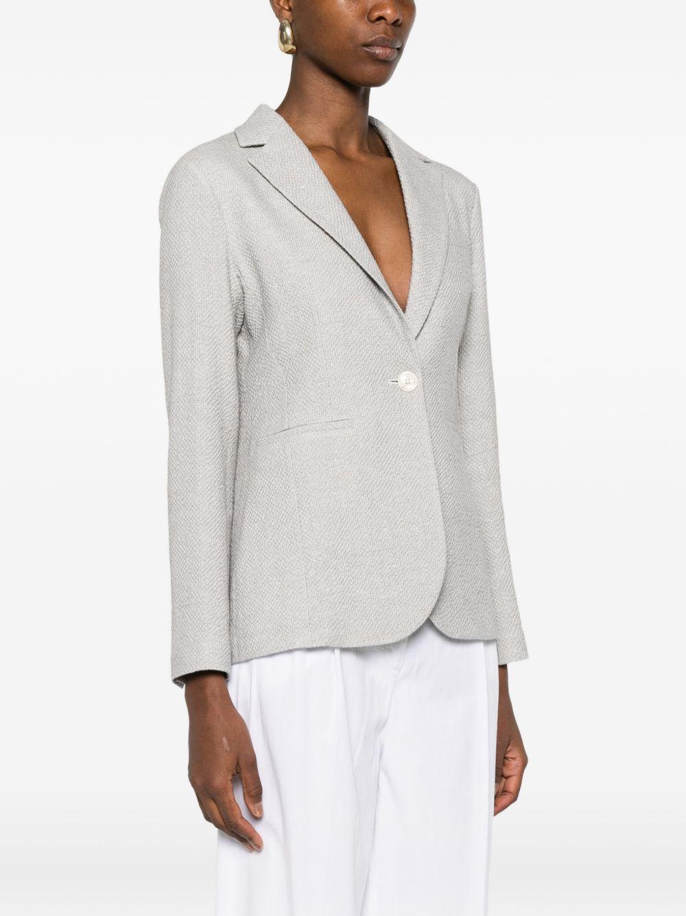 CIRCOLO 1901 Blazer in lino e cotone celeste monopetto 