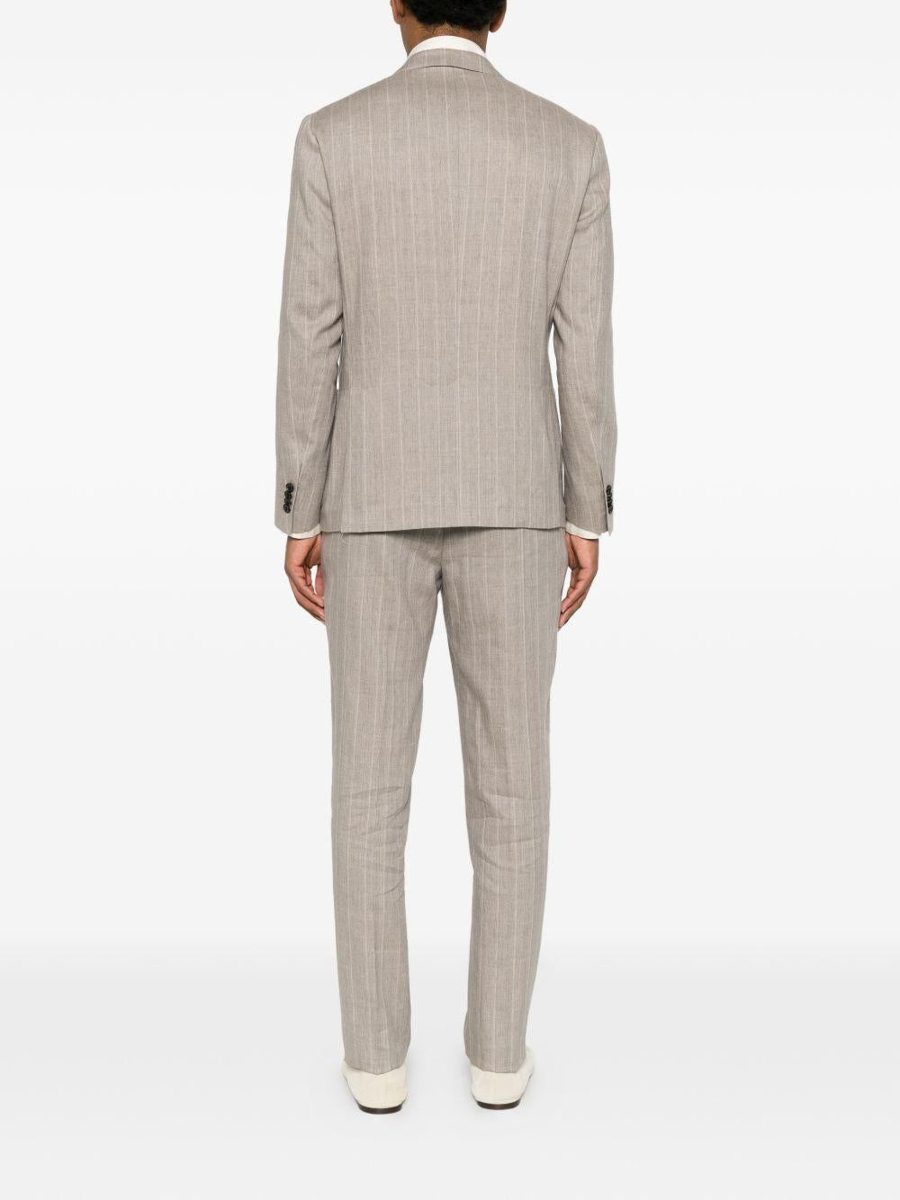 CORNELIANI Completo grigio gessato con giacca doppiopetto 