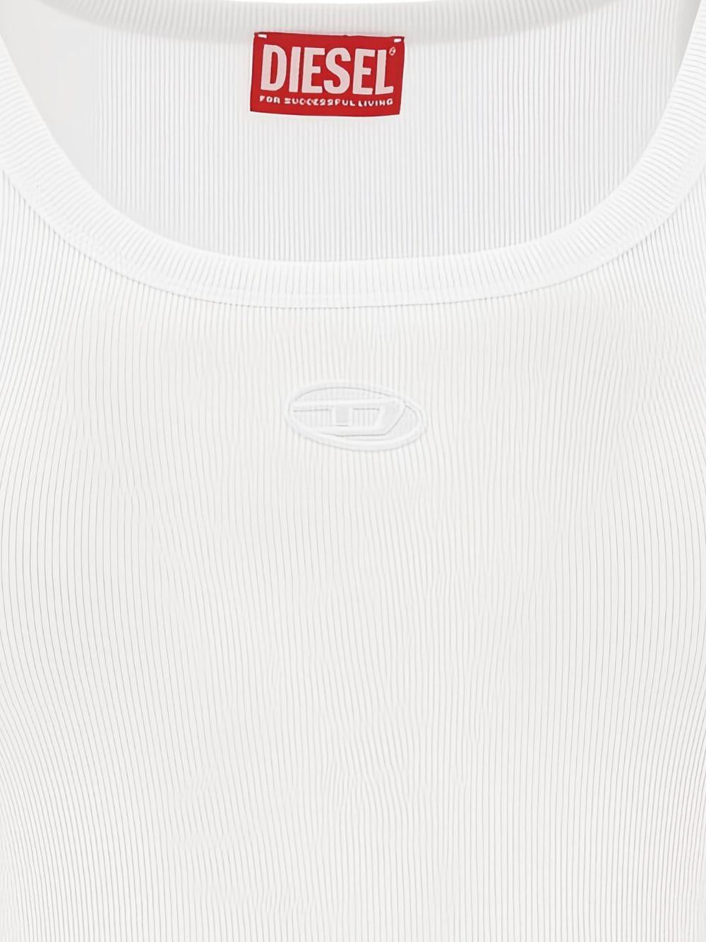DIESEL Top in cotone elasticizzato bianco 