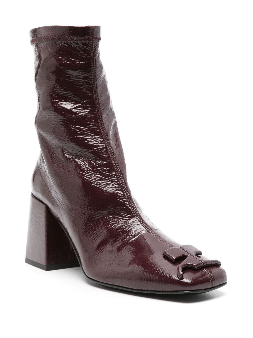 COURREGES Stivali '70mm' bordeaux con logo 