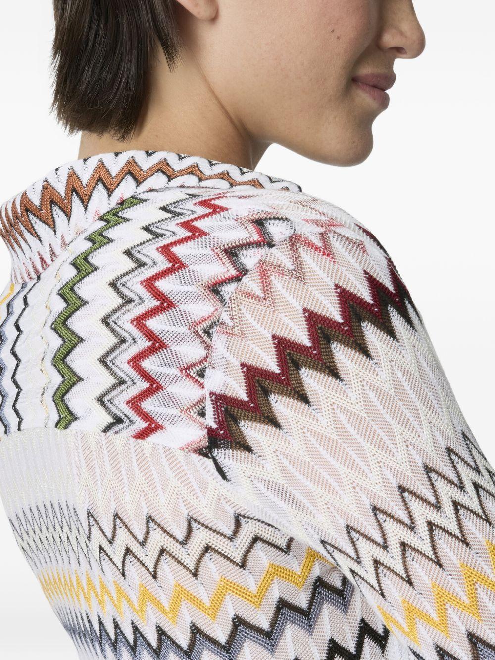 MISSONI T-shirt a maniche lunghe bianca e multicolore 