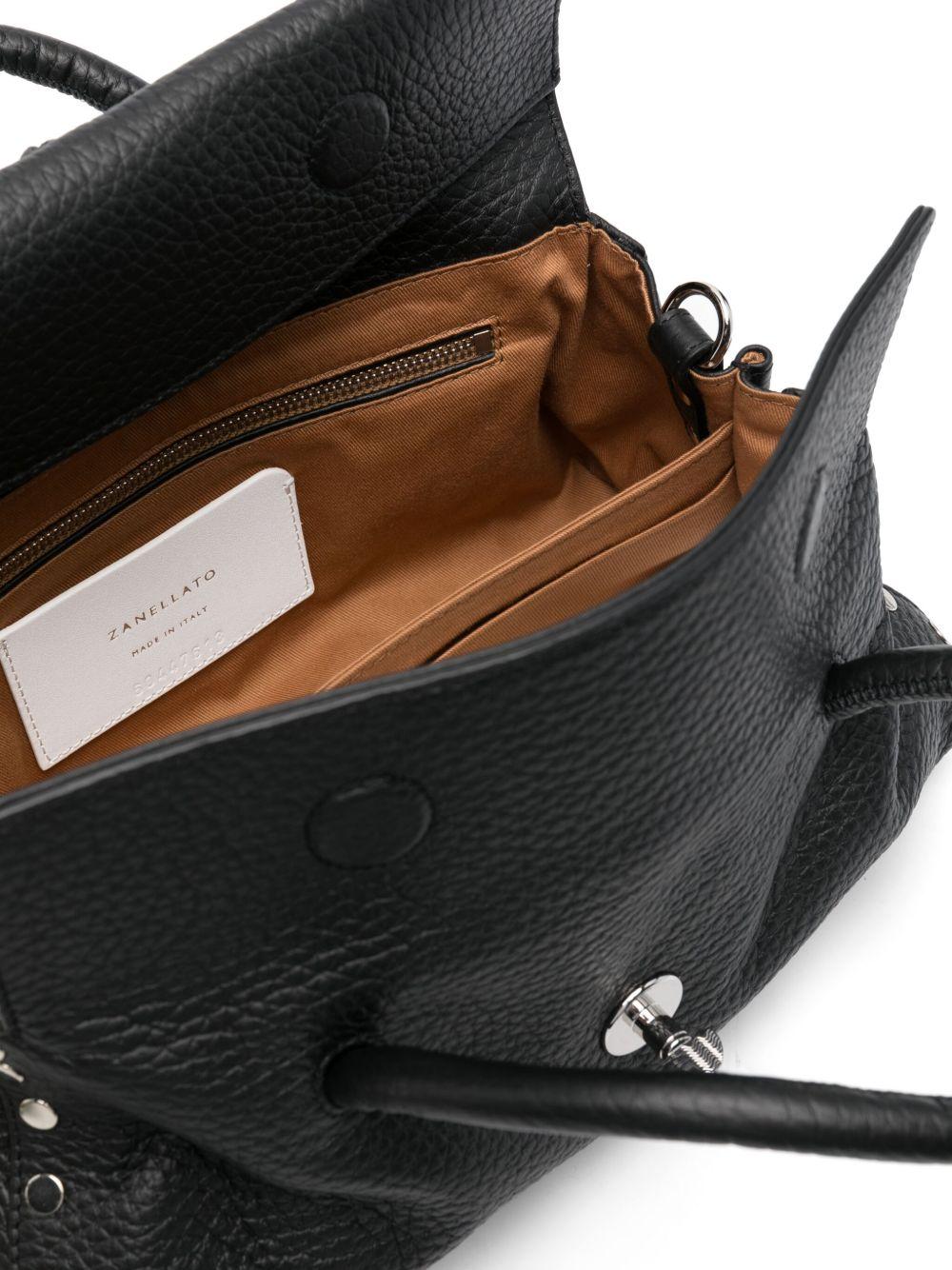 ZANELLATO Borsa Dotta Centauro Small in pelle martellata nera 