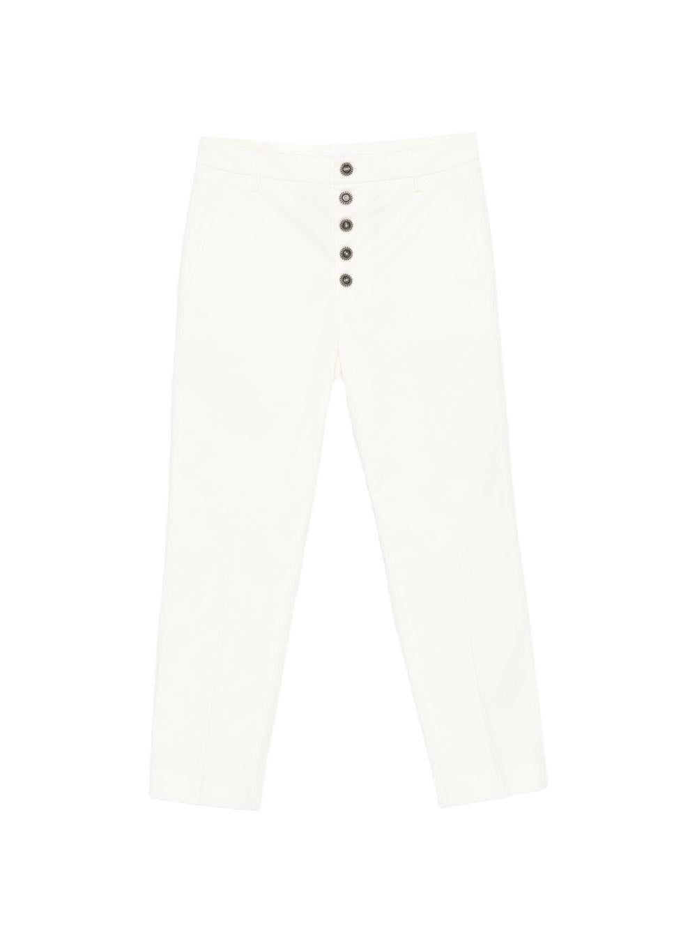 DONDUP Pantaloni Nima bianchi con bottoni 