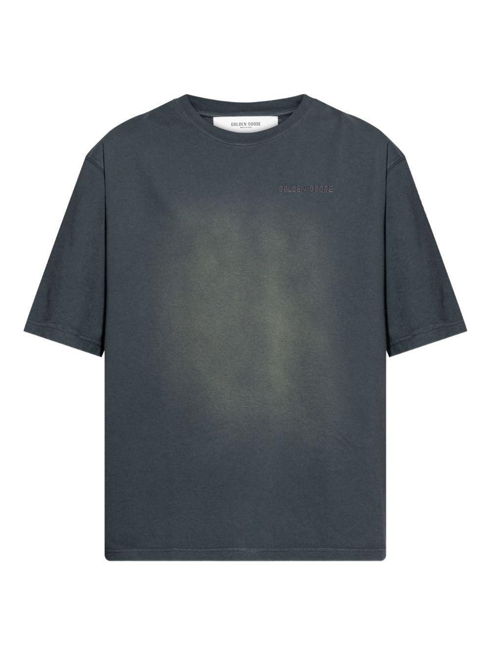 GOLDEN GOOSE T-shirt grigio scuro con logo 