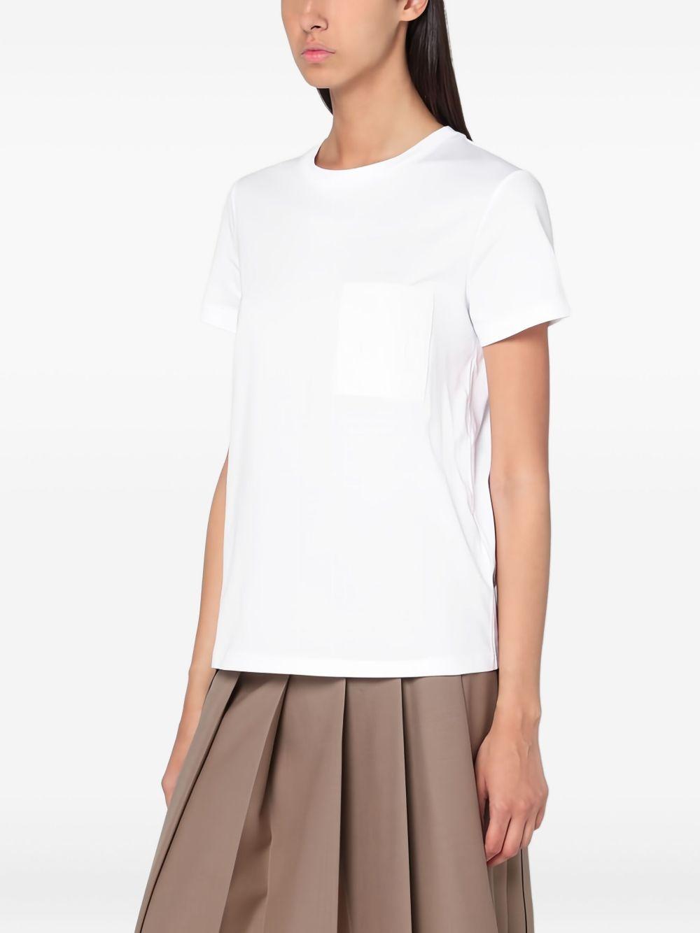 MAX MARA T-shirt bianca in puro cotone a maniche corte 