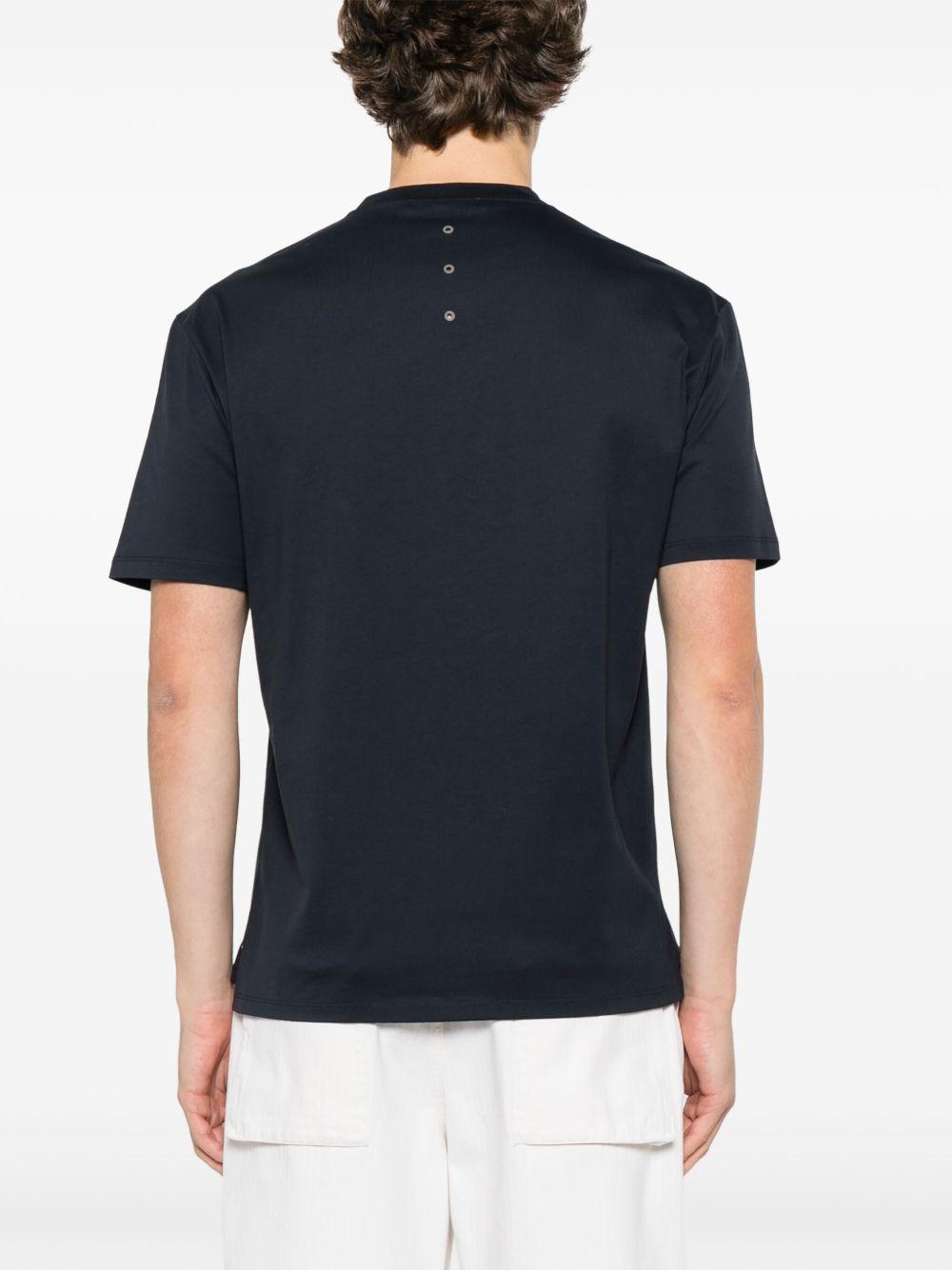 PREMIATA T-shirt in cotone blu con logo bianco 