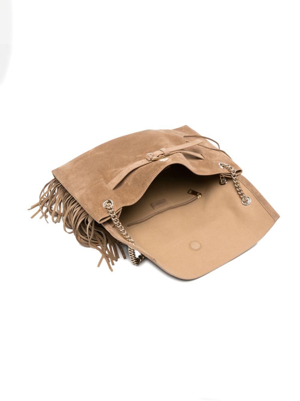 ORCIANI Borsa Venus Peach Fringe in suede con frange 