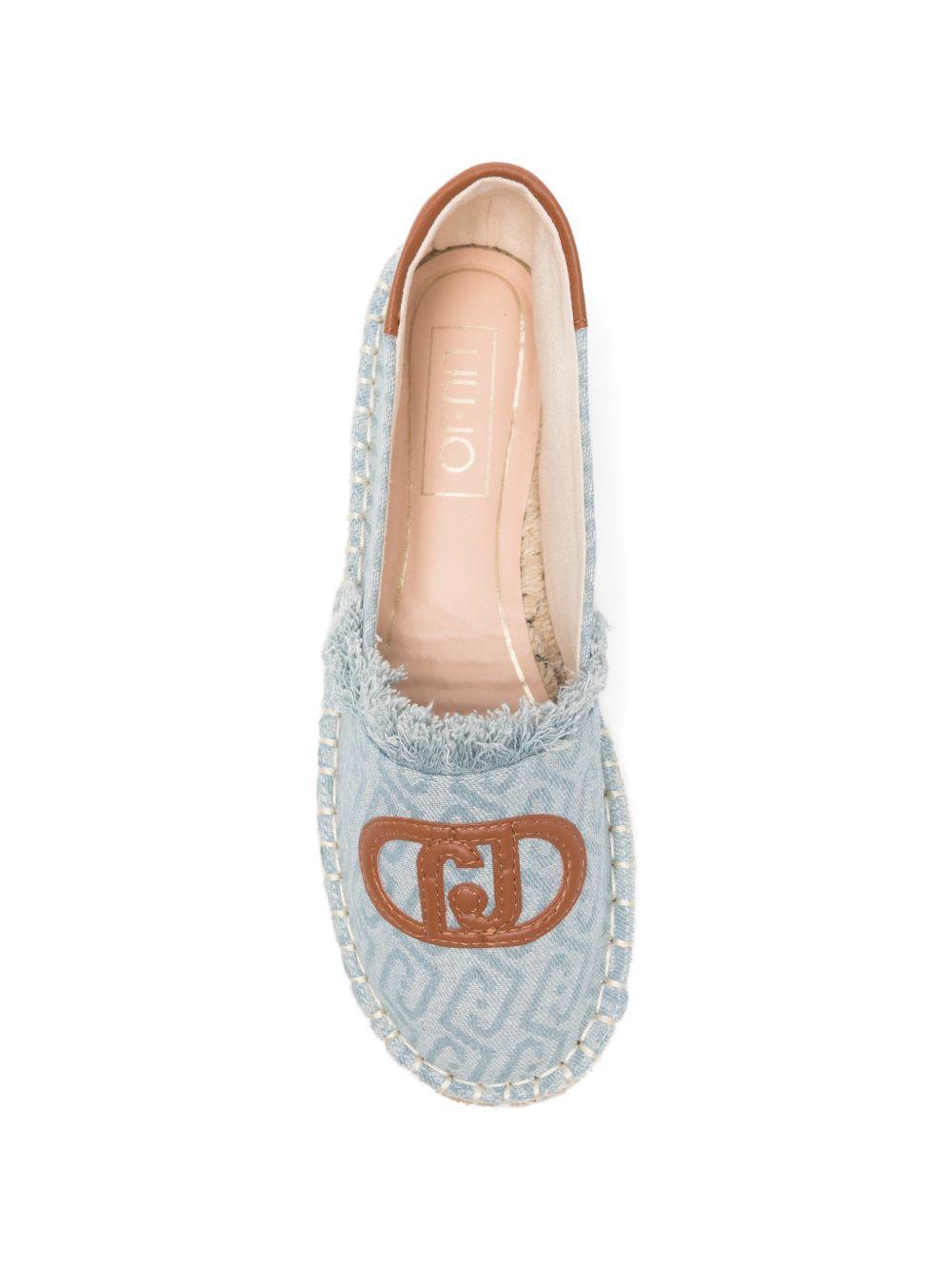 LIUJO Espadrillas Capri azzurra con logo monogram 