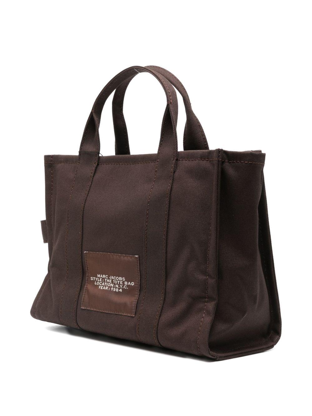 MARC JACOBS Borsa a mano media 'The Tote' in cotone marrone 
