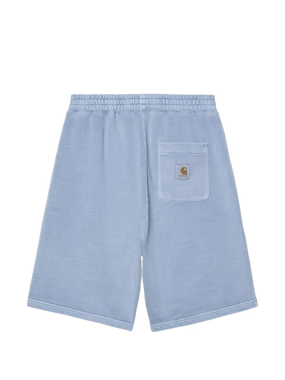 CARHARTT WIP Bermuda sportivi in cotone azzurro con elastico in vita 