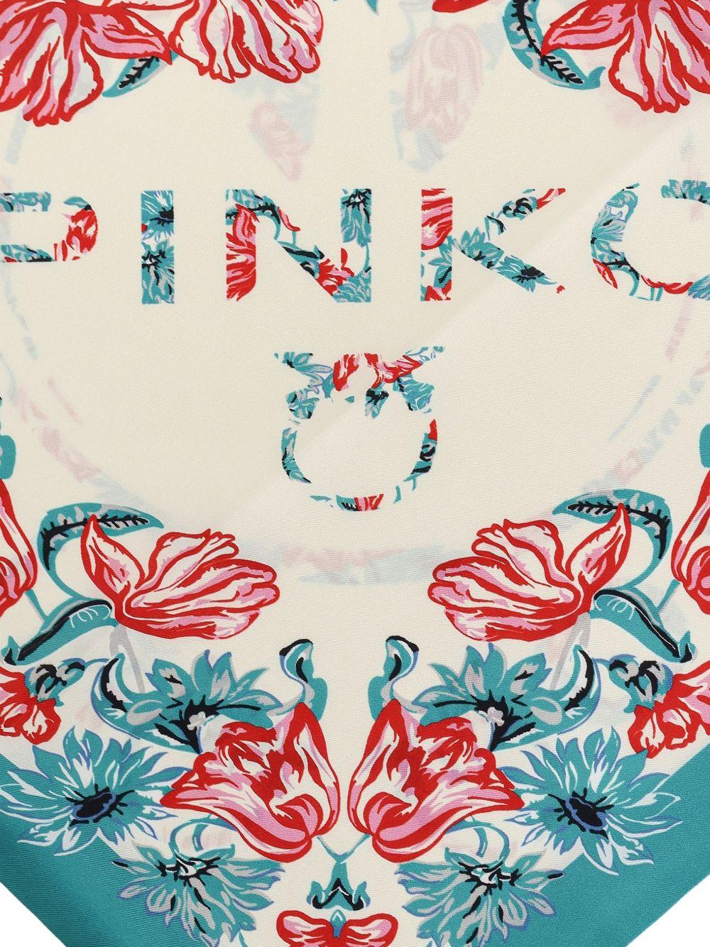 PINKO Foulard con stampa floreale e logo 