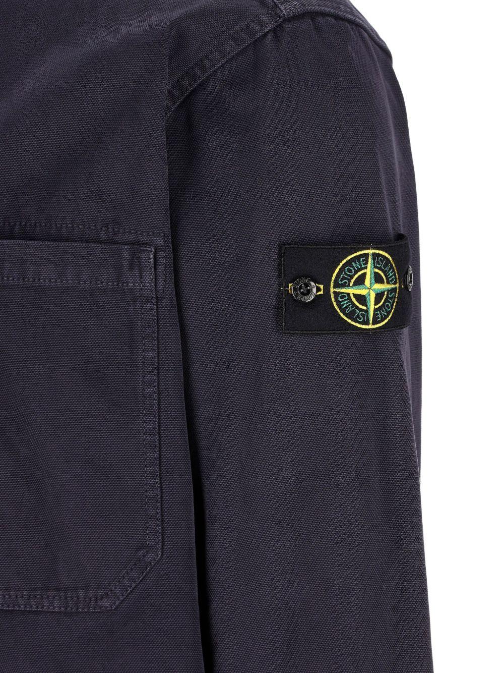 STONE ISLAND Camicia in jeans blu scuro 