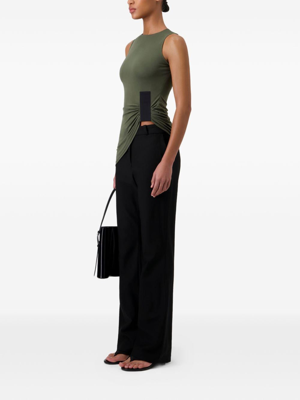 COPERNI Top Taped Suspended drappeggiato in tessuto verde 