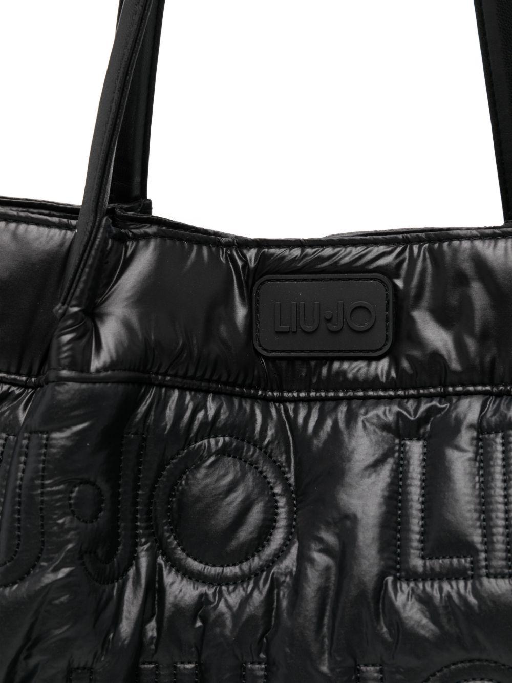 LIUJO Borsa shopping nera trapuntata 