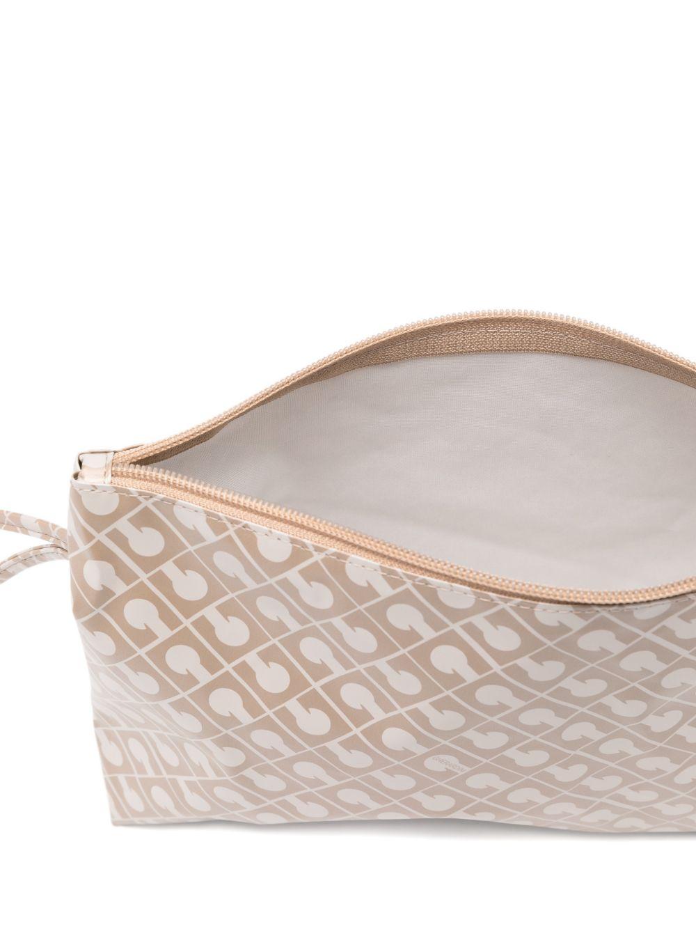 GHERARDINI Pochette beige chiaro Softy Creta con logo all-over 
