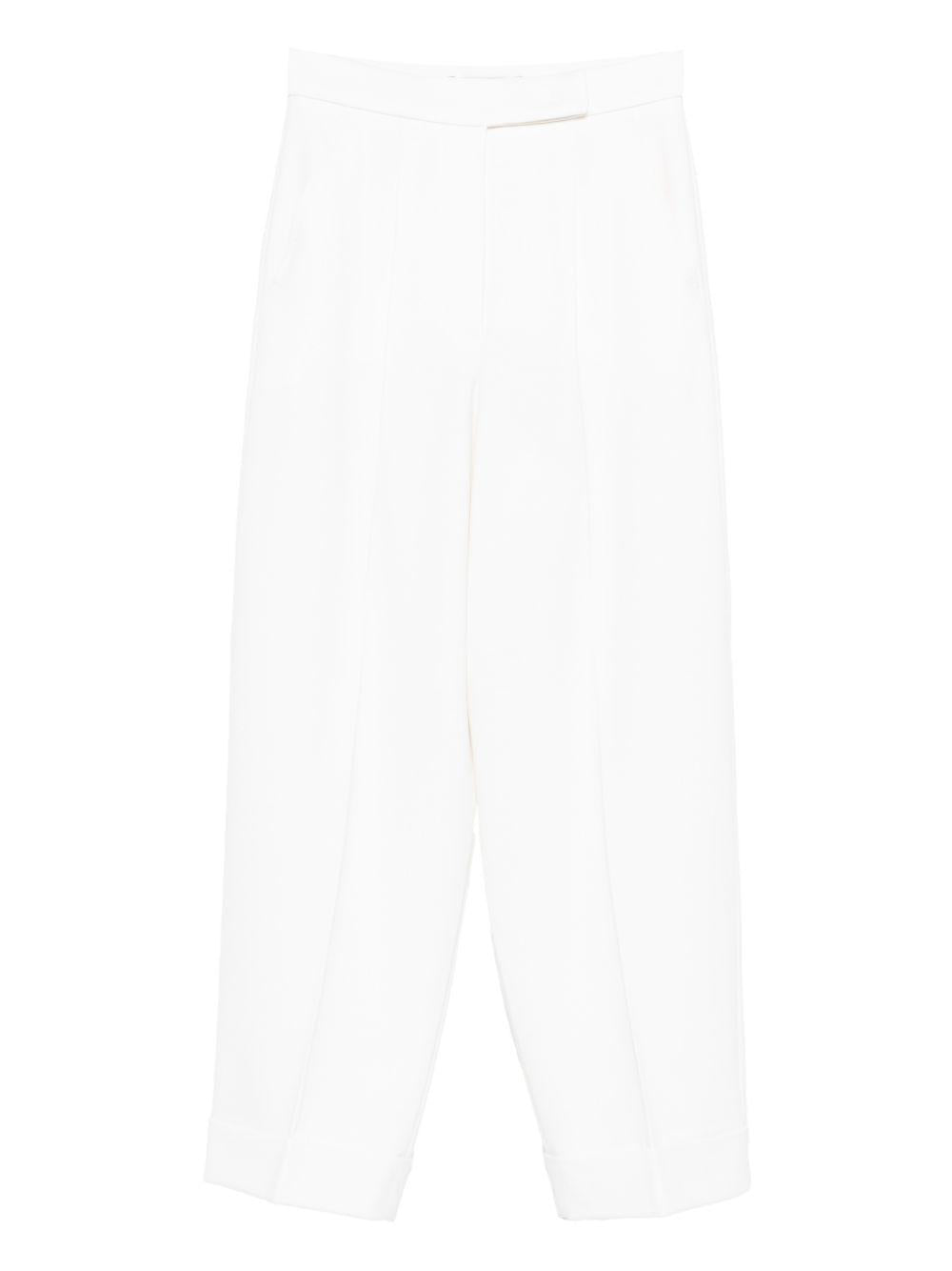MAX MARA Pantaloni a palazzo a vita alta bianchi 