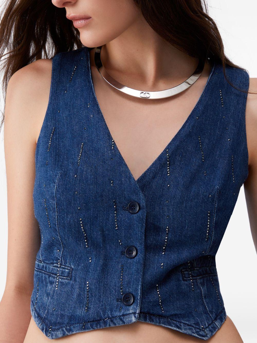 LIUJO Gilet in blu denim 