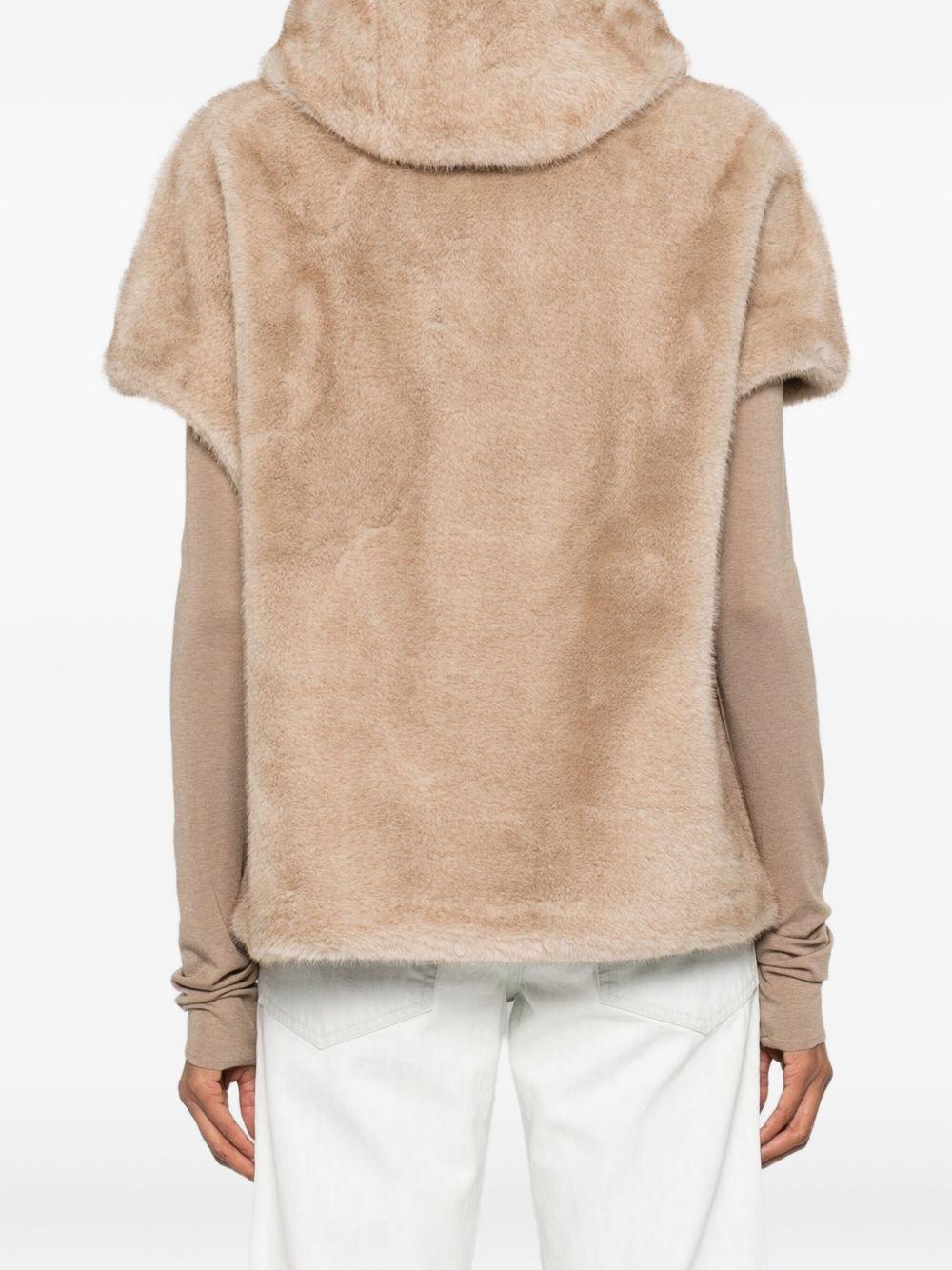 BETTA CORRADI Gilet in ecopelliccia con cappuccio 