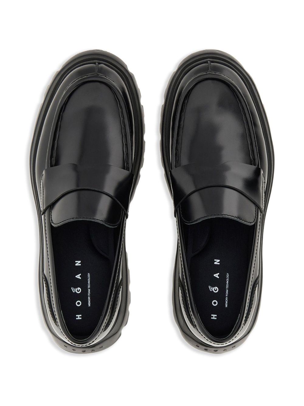 HOGAN H692 chunky loafers in black calf leather 