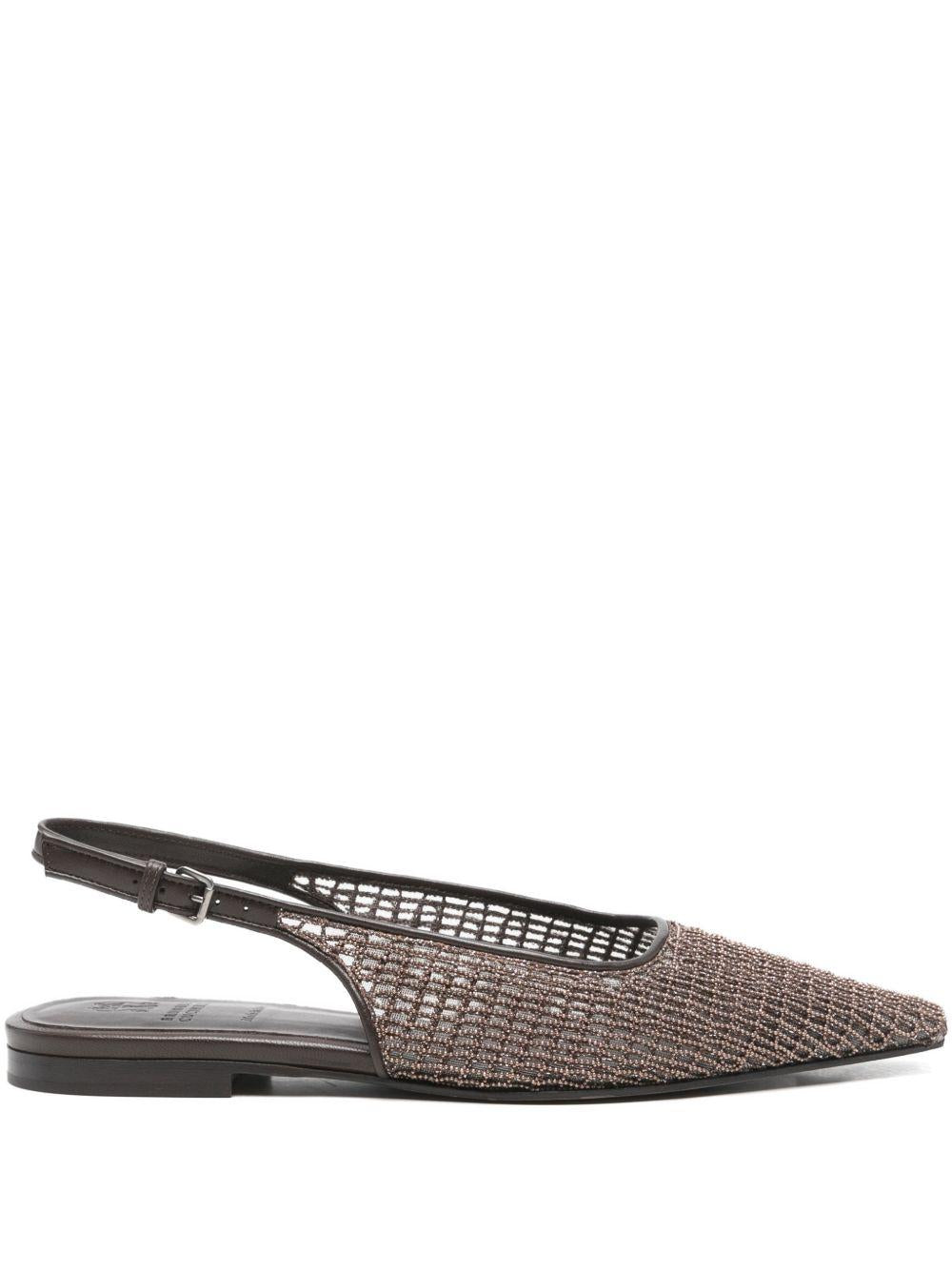 BRUNELLO CUCINELLI Ballerine slingback in pelle 