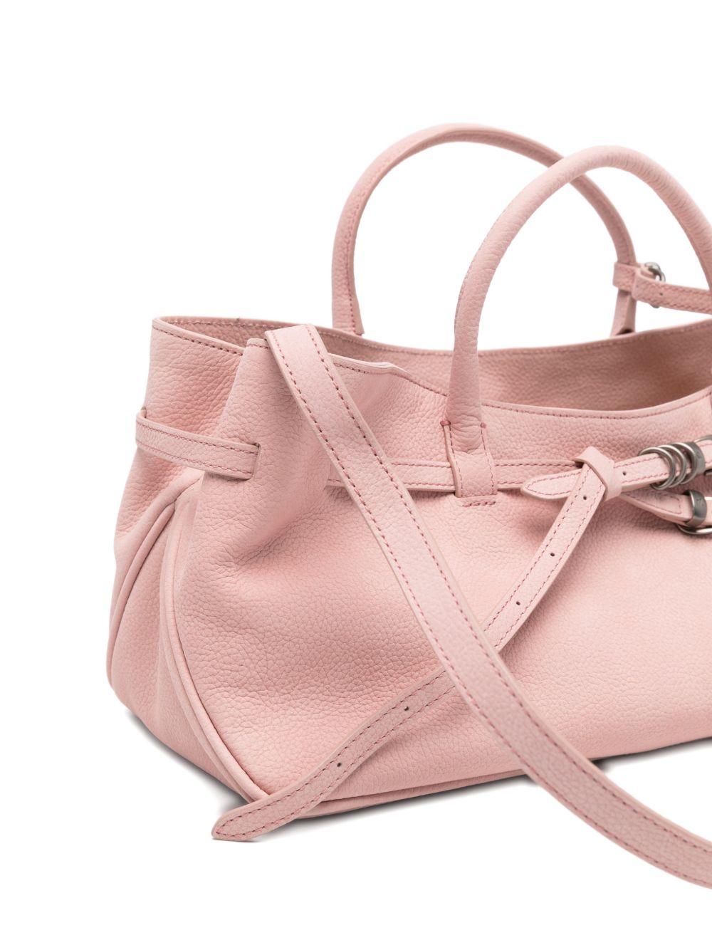 MARGESHERWOOD Borsa in pelle Grandma Used Bag rosa con logo 