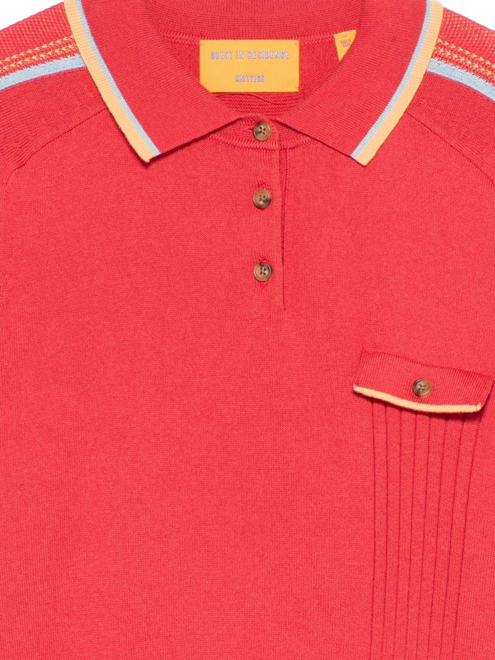 GUEST IN RESIDENCE Polo rossa in cotone misto cashmere 