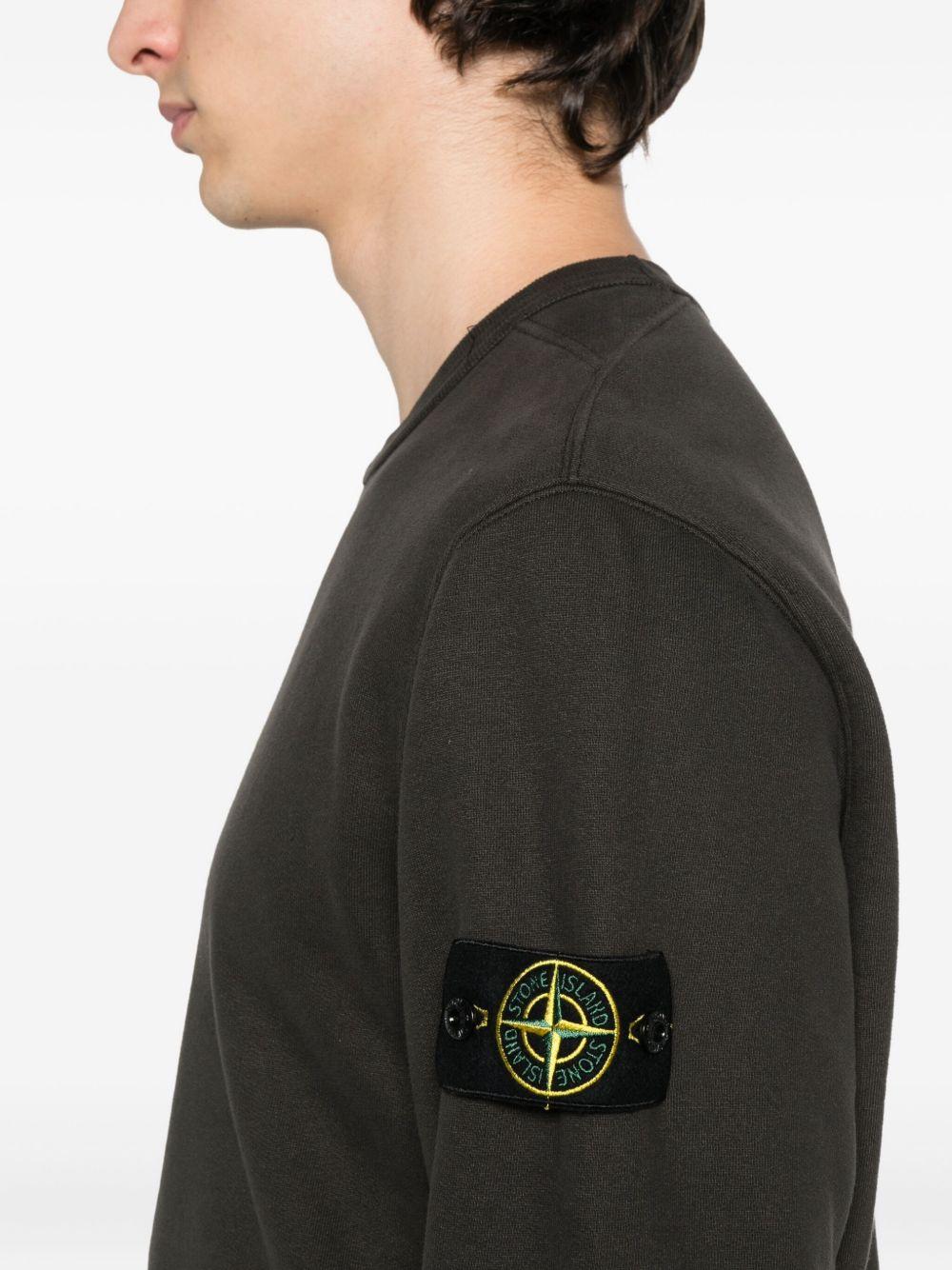 STONE ISLAND Felpa girocollo con patch logo<BR/> 