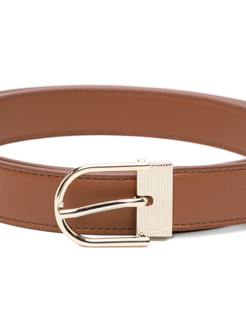 VICTORIA BECKHAM Cintura marrone con fibbia dorata 