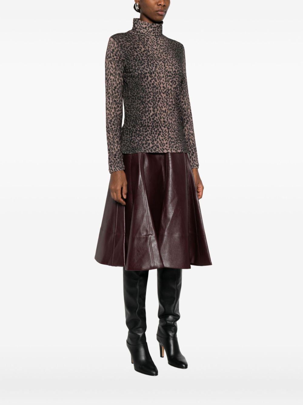 MAJESTIC FILATURES Maglia a collo alto animalier 