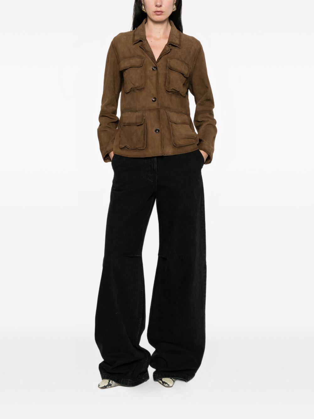 THE JACK AND JACKIE LEATHERS Giacca in pelle monopetto scamosciata 