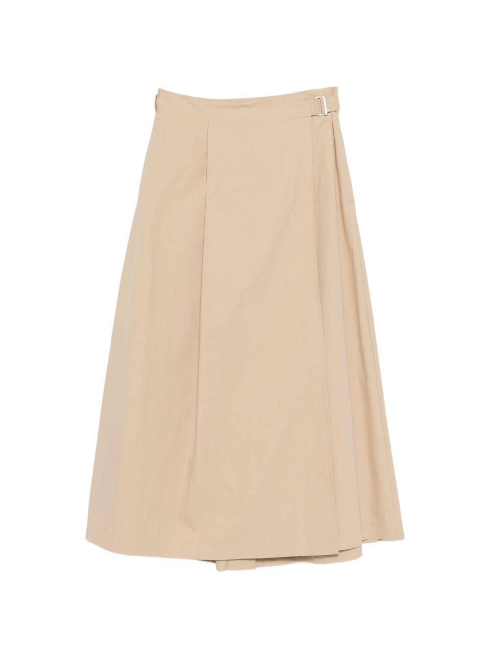 PESERICO Gonna lunga beige con fibbia 