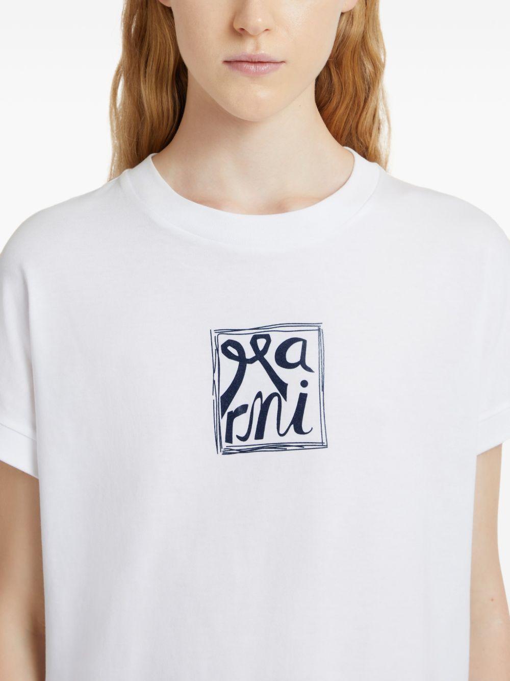 MARNI T-shirt a maniche corte bianca 