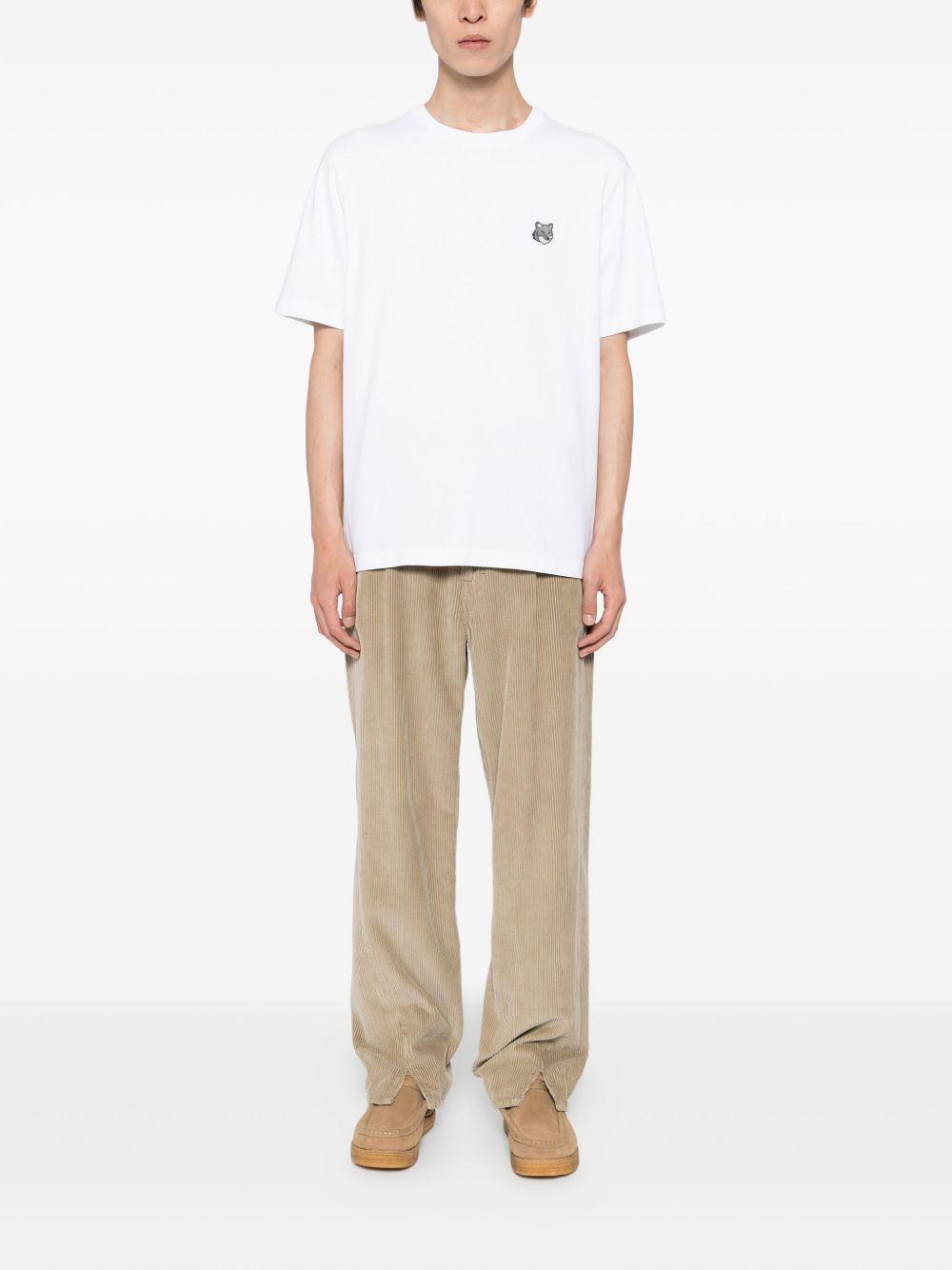 MAISON KITSUNE T-shirt in cotone bianco con logo 