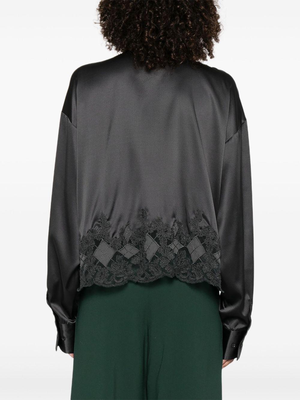 ERMANNO SCERVINO Camicia in seta con finitura in pizzo 