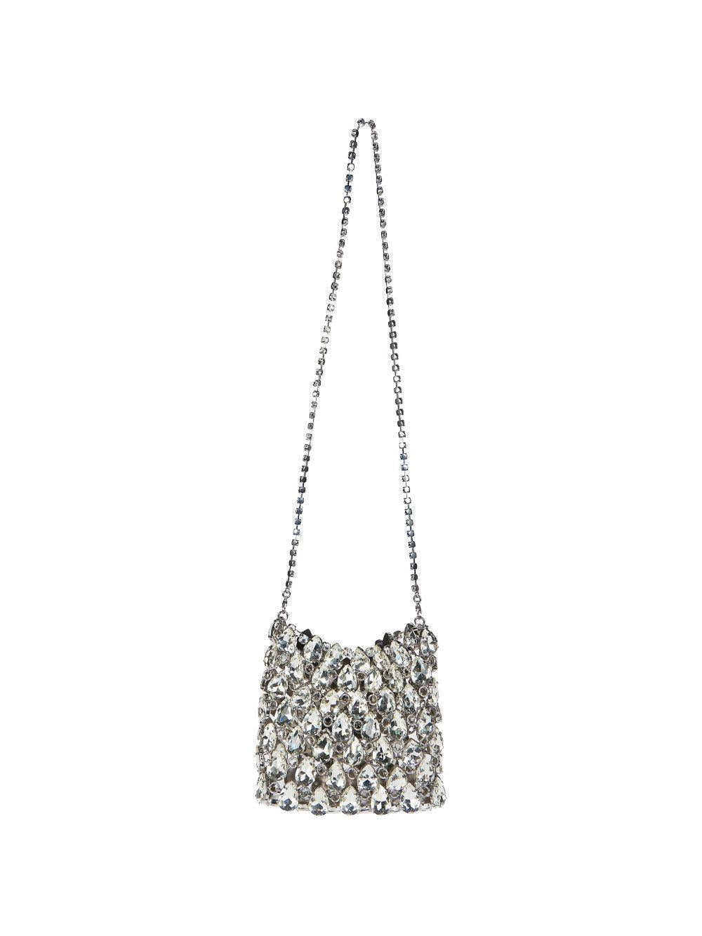 SELF PORTRAIT Borsa a tracolla con strass argento 