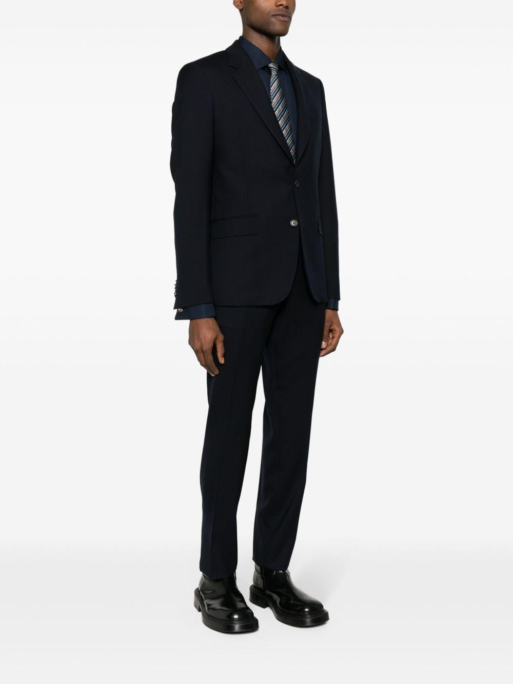 PAUL SMITH Completo in lana blu navy con giacca monopetto 