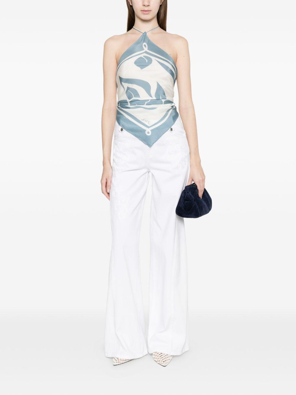 ERMANNO FIRENZE Pantalone bianco a gamba larga 