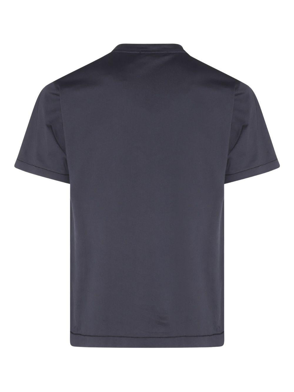 STONE ISLAND T-shirt in cotone blu con logo 