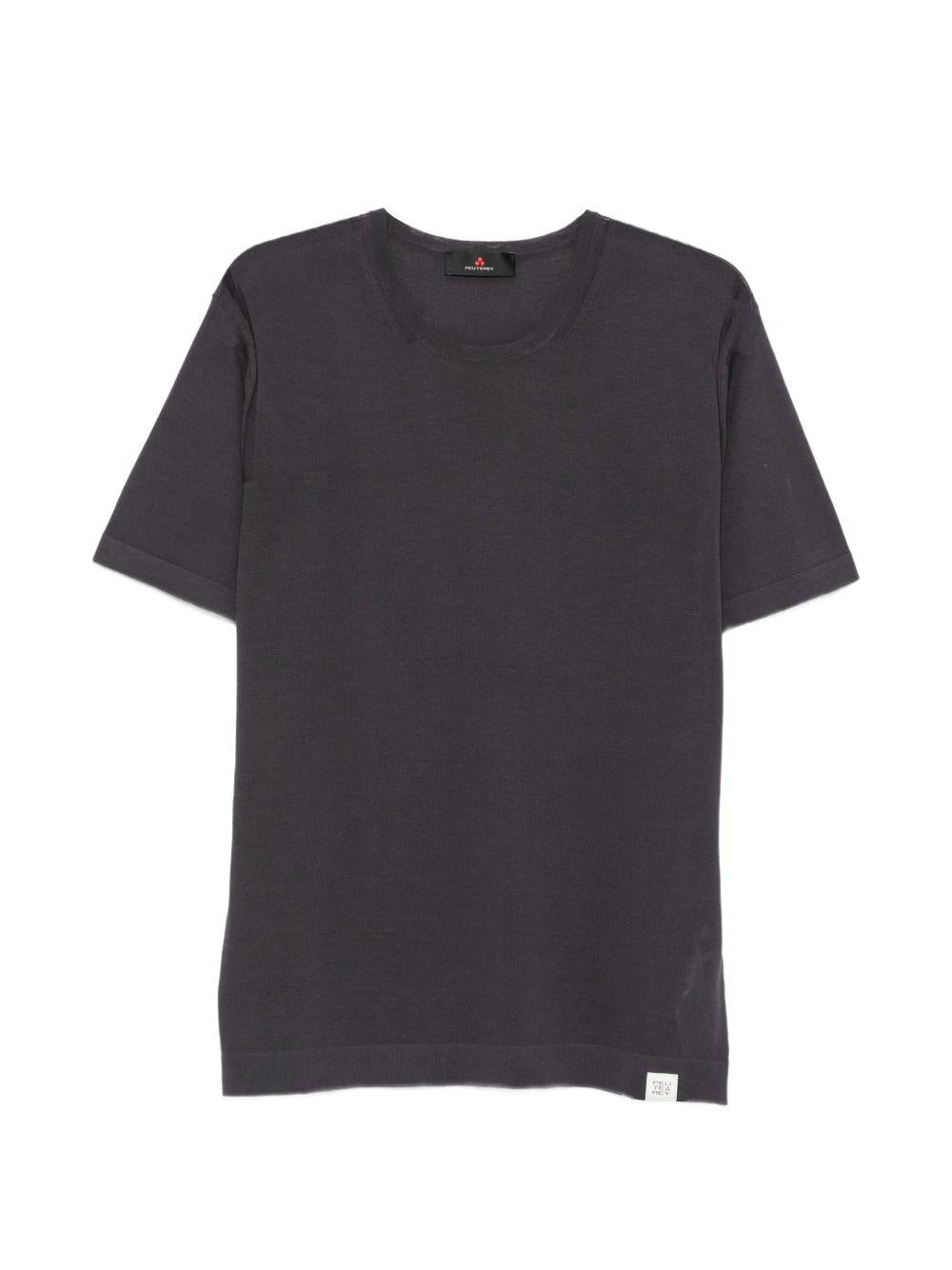 PEUTEREY T-shirt a maniche corte Nias in cotone grigio 