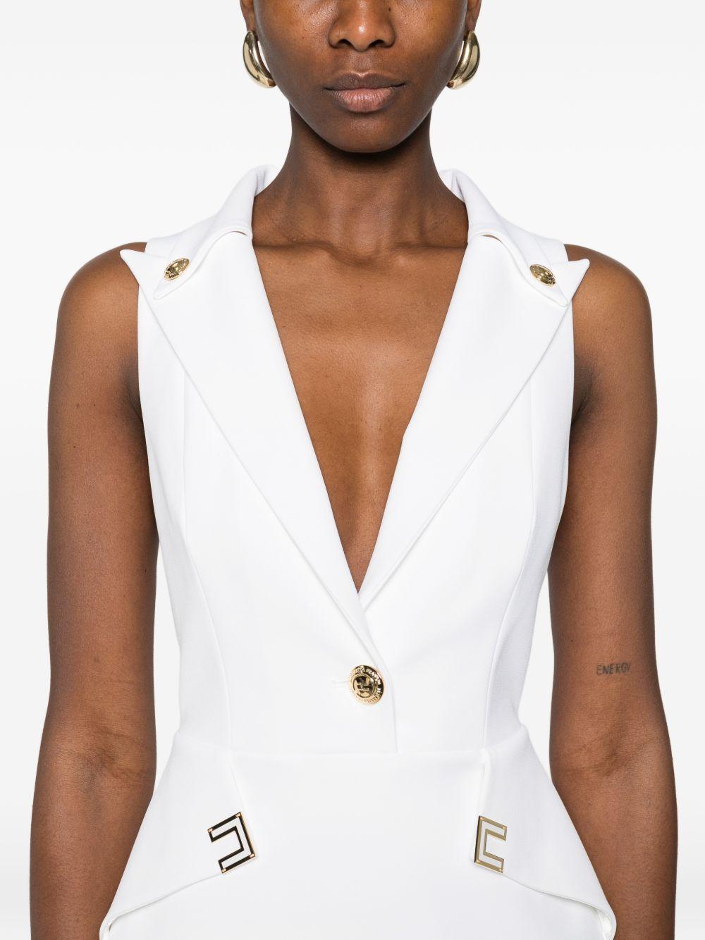 ELISABETTA FRANCHI Mini abito scollo V con bottoni gioiello 